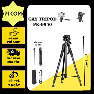 Giá Đỡ Điện Thoại Tripod 3 Chân PK-9950 Kèm Kẹp Điện Thoại Chân Đỡ Máy Ảnh Điều Chỉnh Cao Thấp Chắc Chắn