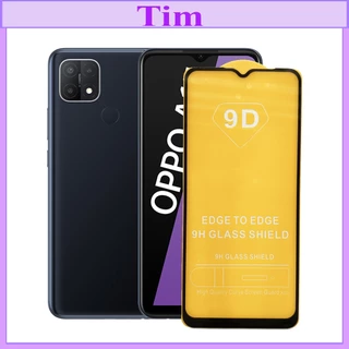 "Kính cường lực OPPO A15 " 9D Full màn hình, Ảnh thực shop tự chụp, tặng kèm bộ giấy lau kính TimShop