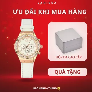 Đồng Hồ Nữ Dây Da OLEVS Đính Đá Có Ngày Ohanr Quang LS WATCHES