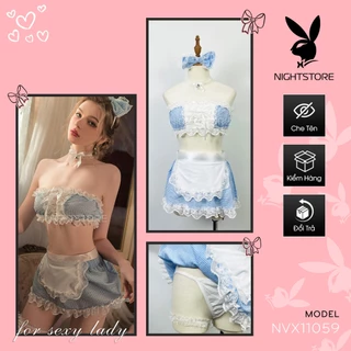 Bộ đồ ngủ, váy ngủ Cosplay hầu gái 2 mảnh dễ thương sexy, đáng yêu đầu cuốn hút - NIGHTSTORE