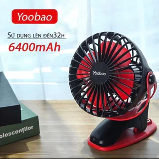 [ Dùng liên tục 32 tiếng ] Quạt sạc tích điện Yoobao kẹp xoay 360 độ F04 6400mah