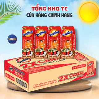 Thùng 48 hộp Thức uống lúa mạch X2 Canxi - Hương vị Sô-cô-la Ovaltine (180ml) - Sữa Ovaltine Socola 180ml