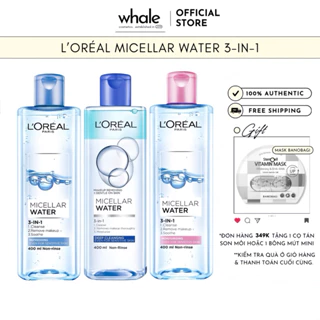 Nước Tẩy Trang Cho Da Dầu & Da Hỗn Hợp L’Oreal Micellar Water 3-in-1 Refreshing 400ml