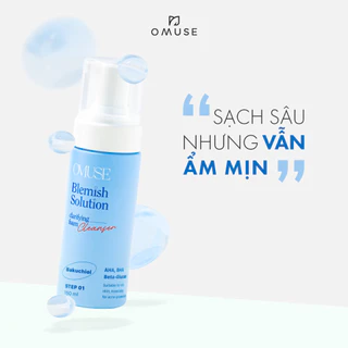 [Quà tặng] Sữa rửa mặt làm sạch kiềm dầu dành cho da mụn dạng bọt OMUSE Blemish Solution Clarifying Foam Cleanser 150ml