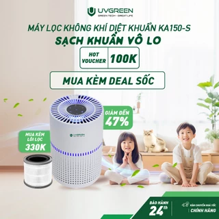 Máy Lọc Không Khí Diệt Khuẩn UVGREEN KA150S 15m2 - UVC LED, Lõi Lọc HEPA H13 Lọc Sạch Bụi Mịn, Mùi, Khói, Bảo Hành 24T