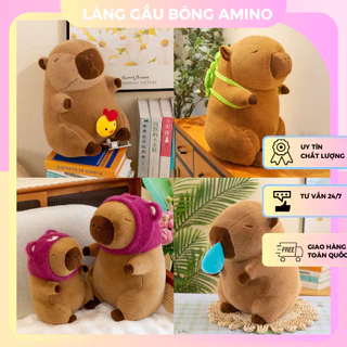 Gấu Bông Chuột Capybara (Mũi Liền) Siêu Mền Thú Nhồi Bông Capybara Siêu Bộ Trưởng Bộ Ngoại Giao Đáng Yêu AMINO