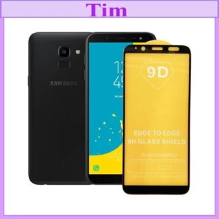 "Kính cường lực Samsung J6 2018 " 9D Full màn hình, Ảnh thực shop tự chụp, tặng kèm bộ giấy lau kính TimShop