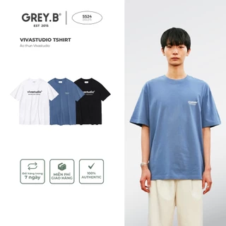 Áo Thun Nam Nữ Vivastudio T-shirt GREYB Unisex In Logo Phong Cách Hàn Quốc