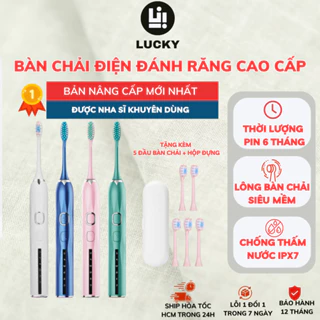 Bàn Chải Đánh Răng Điện DELADEP 5 Chế Độ, Phiên Bản Nâng Cấp, Mềm Mại Chống Thấm Nước Dành Cho Người Lớn BCD07