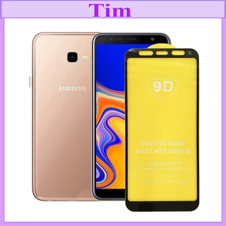 "Kính cường lực Samsung J4+ " 9D Full màn hình, Ảnh thực shop tự chụp, tặng kèm bộ giấy lau kính TimShop