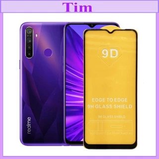 "Kính cường lực Realme 5 " 9D Full màn hình, Ảnh thực shop tự chụp, tặng kèm bộ giấy lau 1/2 Timshop