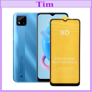 "Kính cường lực Realme C11 " 9D Full màn hình, Ảnh thực shop tự chụp, tặng kèm bộ giấy lau kính TimShop