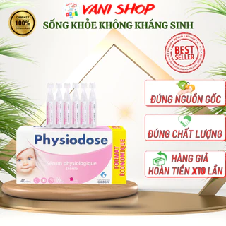 Nước Muối Sinh Lý Physiodose Vệ Sinh Tai, Mũi, Mắt Cho Bé ( 1 Hộp 40 ống x 5ml)