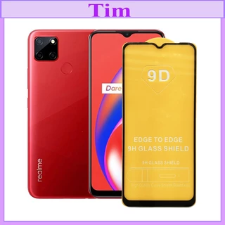 "Kính cường lực Realme C12 " 9D Full màn hình, Ảnh thực shop tự chụp, tặng kèm bộ giấy lau kính TimShop