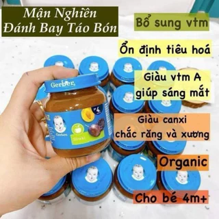 Mận đen nghiền Gerber Nga cho bé từ 4 tháng hũ 80gr