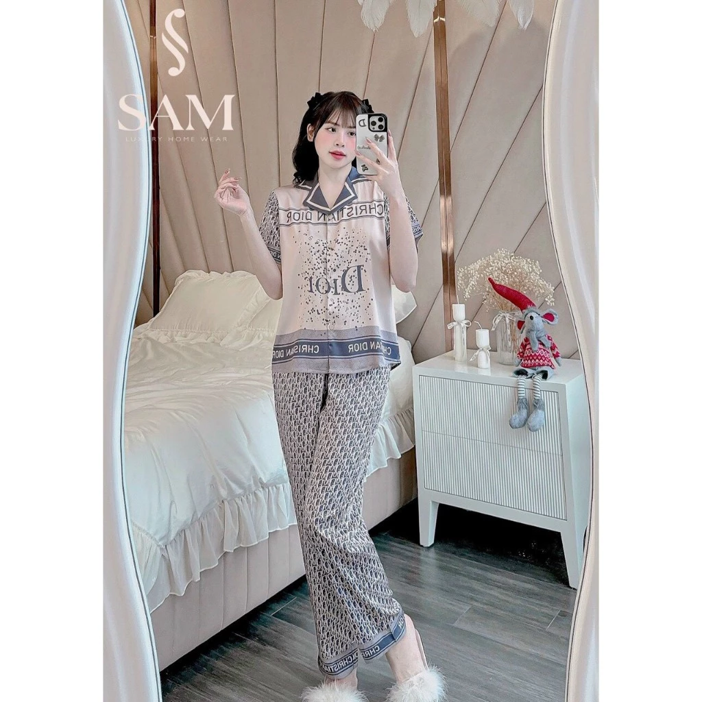 Bộ Lụa SAM Pijama Luxury tay ngắn quần dài lịch sự và sang trọng