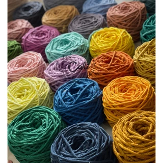 Cuộn 250 gram dây thừng cotton size 3.5mm màu làm macrame trang trí, dây thừng handmade