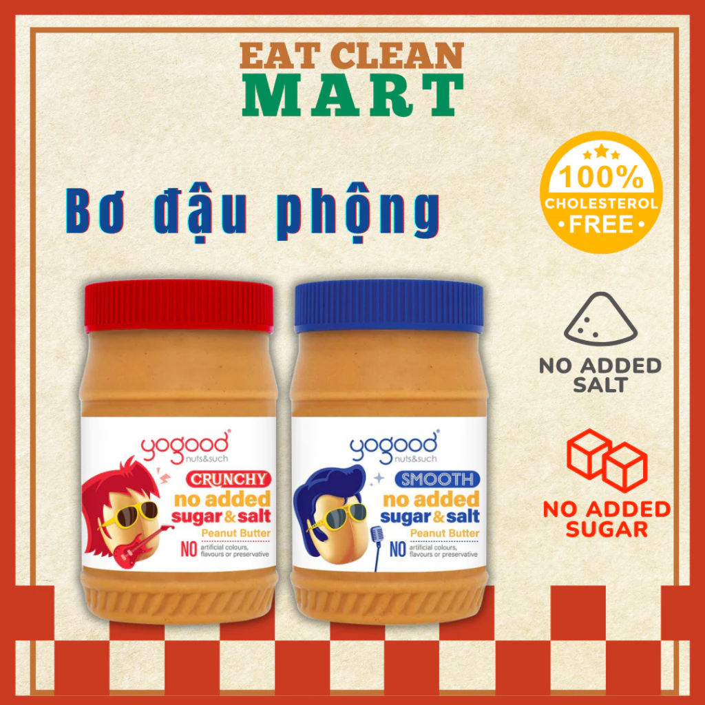 Bơ Đậu Phộng Không Đường, Không Muối Yogood Eat Clean 453g