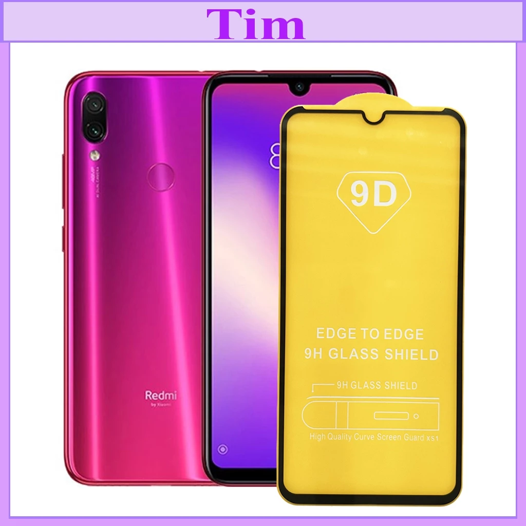 "Kính cường lực Xiaomi Redmi Note 7  " 9D Full màn hình, Ảnh thực shop tự chụp, tặng kèm bộ giấy lau kính TimShop