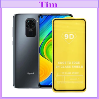 "Kính cường lực Xiaomi Redmi Note 9 " 9D Full màn hình, Ảnh thực shop tự chụp, tặng kèm bộ giấy lau kính TimShop