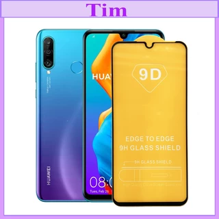 "Kính cường lực Huawei P30 Lite " 9D Full màn hình, Ảnh thực shop tự chụp, tặng kèm bộ giấy lau kính TimShop