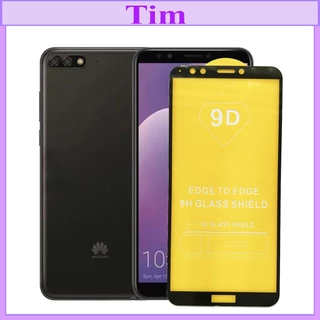 "Kính cường lực Huawei Y7 Pro 2018 " 9D Full màn hình, Ảnh thực shop tự chụp, tặng kèm bộ giấy lau kính TimShop