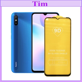 "Kính cường lực Xiaomi Redmi 9a " 9D Full màn hình, Ảnh thực shop tự chụp, tặng kèm bộ giấy lau kính TimShop