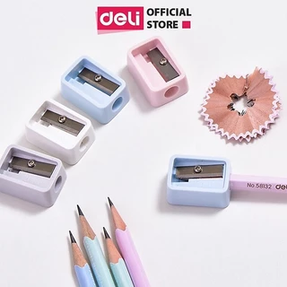 (E0594 / 594) Gọt bút chì mini Deli - 1 cái màu ngẫu nhiên - Chất liệu ABS bền, lưỡi dao không ghỉ.