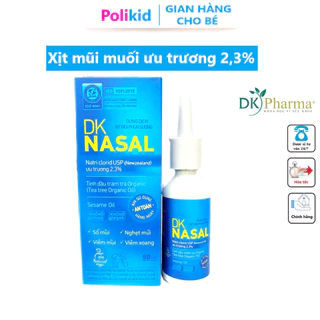 Polikid | Dung Dịch Xịt Mũi Ưu Trương Muối Biển Sâu DKNASAL 2.3% dạng Phun Sương - Rửa Mũi, Viêm Mũi, Viêm Xoang