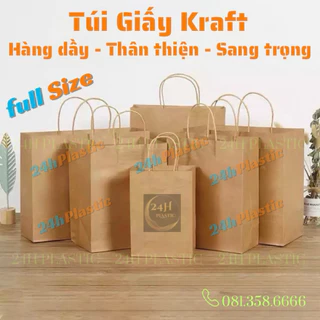 📞 Túi giấy kraft xi măng trơn Nhật Bản. Hàng dầy, chất lượng cao, tiện lợi đóng gói đồ ăn quà tặng.