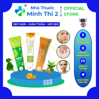 [Chính hãng] Combo Tuýp Kem Ngừa mụn, Mát da, Lành sẹo Yoosun Acne, Rau Má, Nghệ - Tự nhiên 100%