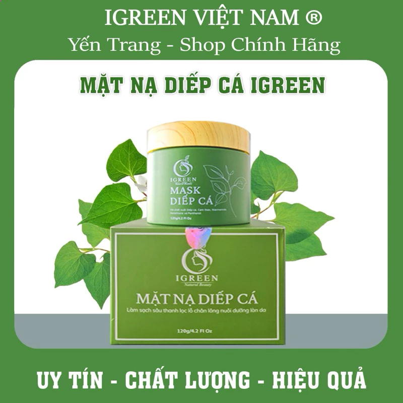 MẶT NẠ DIẾP CÁ (MASK DIẾP CÁ ) IGREEN GIÚP CẤP ẨM, MỊN DA, TRẮNG SÁNG,GIẢM MỤN,MỜ THÂM