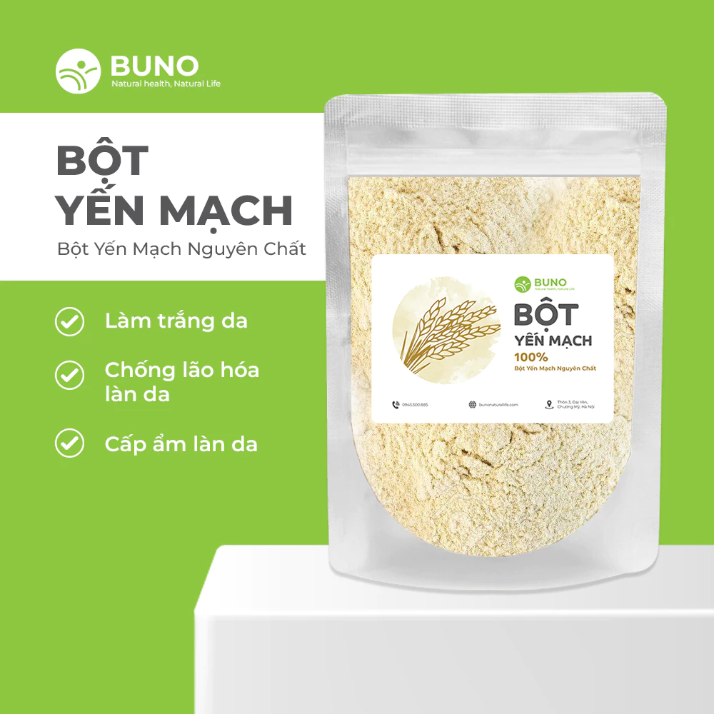 Bột yến mạch xay mịn nguyên chất 100% Organic - BUNO