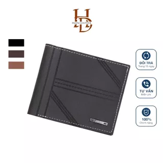 Ví nam bóp nam chữ N ví da bò cao cấp ví da dáng ngang cao cấp ví da thời trang L80 - Hudu Leather