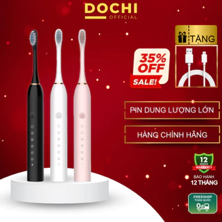 Bàn chải điện Dochi icaros SH02 sạc pin 6 chế độ tần số rung cao tặng 4 đầu bàn chải mềm