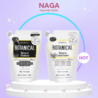 Dầu gội Hatomugi Botanical Táo Đen Nhật Bản giúp mềm tóc ngăn rụng tóc kích thích mọc tóc Gói 400ml