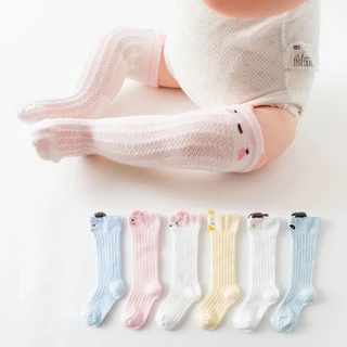 Tất cotton dài chống muỗi mỏng mùa hè, tất cotton thoải mái và thoáng khí cho bé