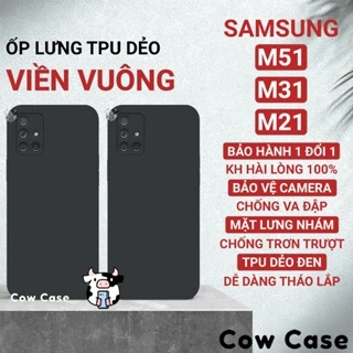 Ốp lưng Samsung M51, M21, M31, M30S viền vuông Cowcase | Vỏ điện thoại SS galaxy bảo vệ camera toàn diện TRON