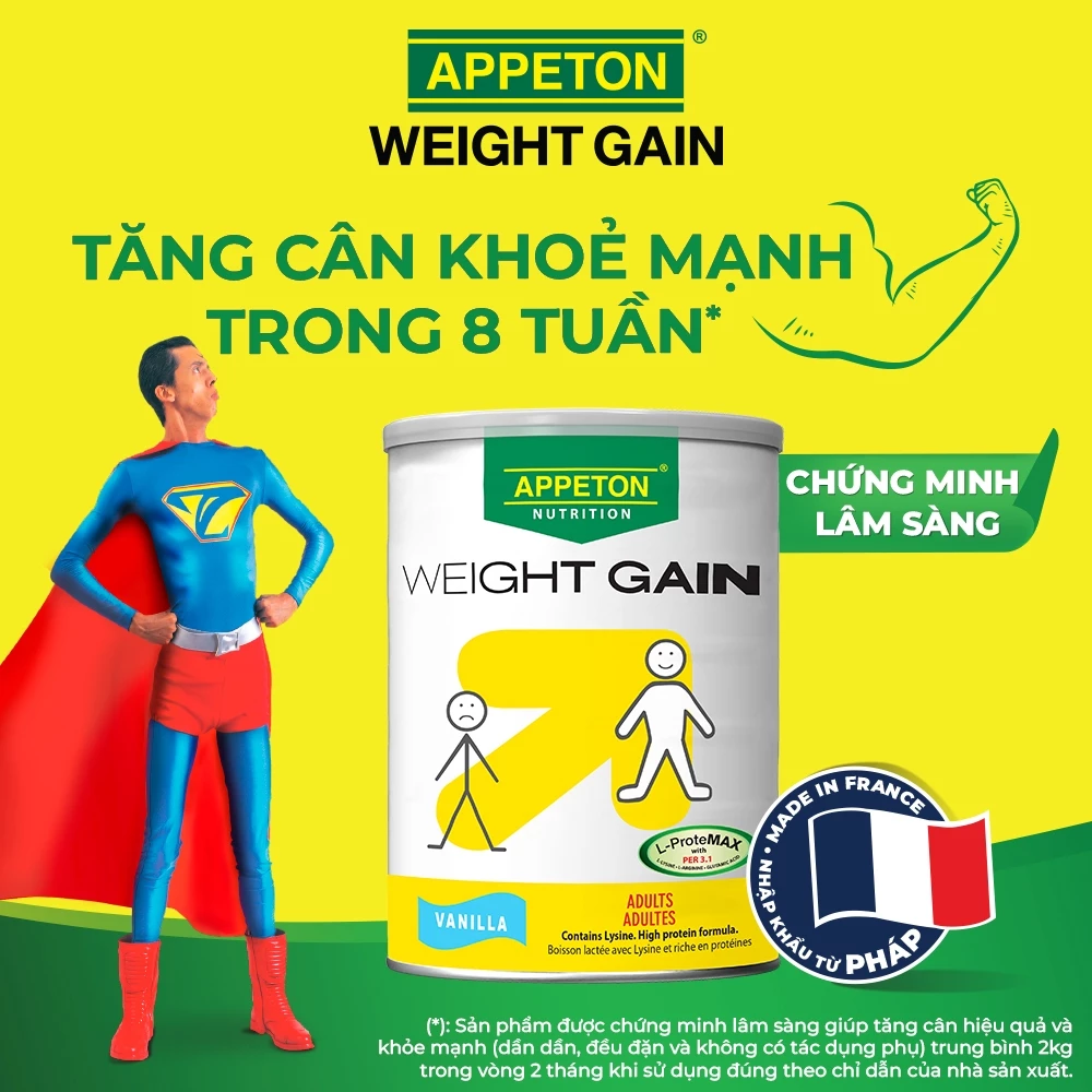 Sữa Appeton Weight Gain cho Người lớn hương Vanilla lon 450g