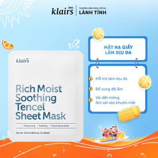 [Date t12.2025] Mặt nạ giấy Dear Klairs Rich Moist Soothing Tencel Sheet Mask 25 ml