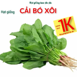 DEAL 1K- 100 Hạt giống cải bó xôi chịu nhiệt ( Rau chân vịt, rau bina), độ thuần:>99%, tỷ lệ nảy mầm:>90%