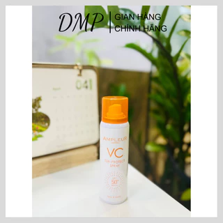 Chống nắng AMPLEUR VC Sun Protect Spray Nhật Bản dưỡng trắng sáng, bảo vệ da tối đa SPF 50+/PA++++ dạng xịt cho da mặt