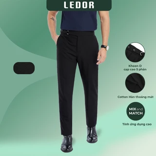 Quần tây nam cạp cao Sidetab D form Slim Fit LEDOR, sang trọng, lịch lãm