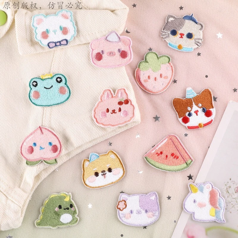 Sticker, miếng vá trang trí dán,ủi,may lên quần áo, trang trí khăn, túi, điện thoại, notebook.. (Bảng động vật +hoa quả)