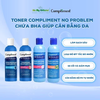 Nước hoa hồng Toner Compliment No Problem chứa BHA giúp cân bằng da làm sạch sâu kiềm dầu giảm viêm 200ml