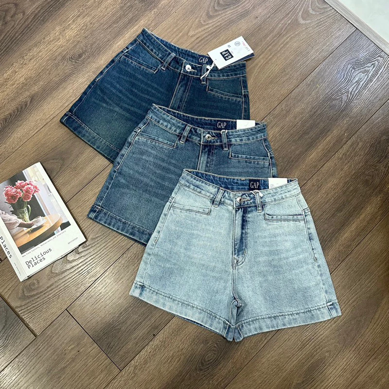 Quần Short Jeans Lưng Cao Co Giãn Chuẩn Xịn