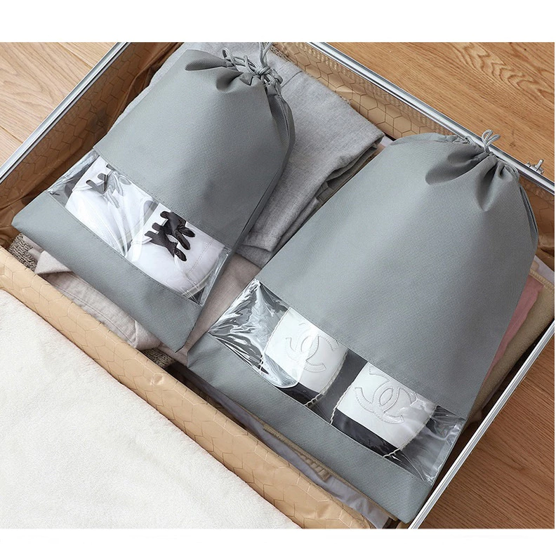 🏵️🏵️Túi đựng giày dép vải dù dây rút, chống bụi bẩn ẩm mốc