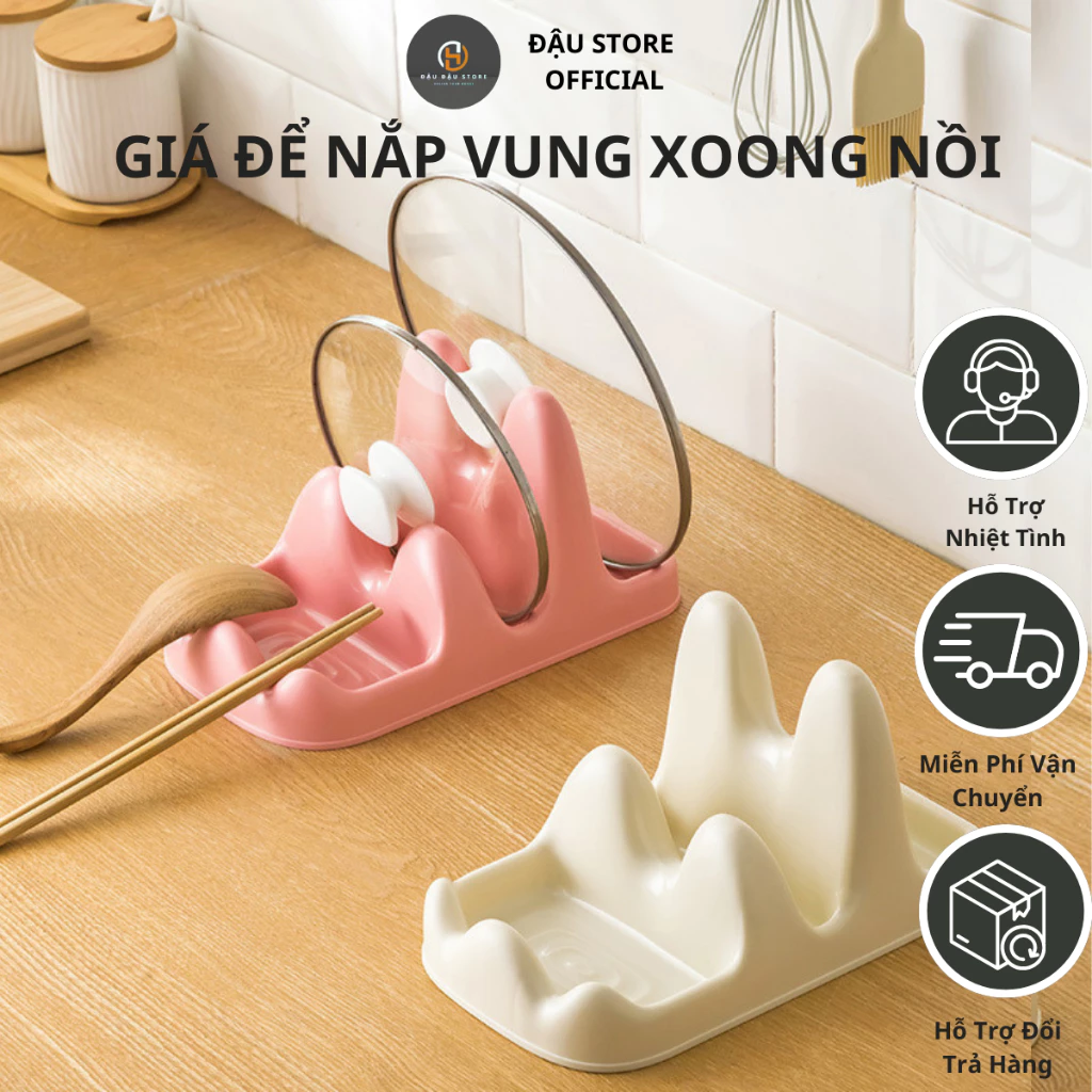 Giá Để Nắp Vung Xoong Nồi, Kệ Gác Thìa Đũa Thìa Nấu Ăn Tiện Lợi Gia Dụng Thông Minh