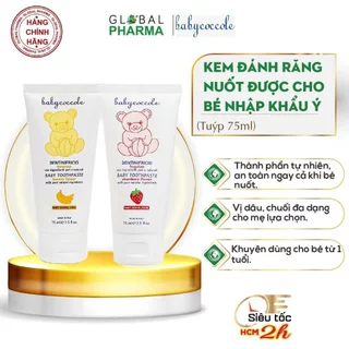 Kem đánh răng cho bé Babycoccole ngừa sâu săng, trẻ em nuốt được (Chai 75ml)