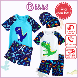 Đồ bơi bé trai khủng long siêu COOL tặng kèm nón bơi size bé từ 9-35kg